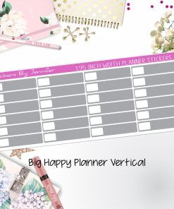 Labels 1.95 inch Width Quarter Boxes 598 for Big Happy Planner Vertical Planner Stickers