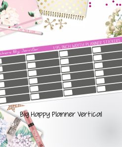 Labels 1.95 inch Width Quarter Boxes 599 for Big Happy Planner Vertical Planner Stickers