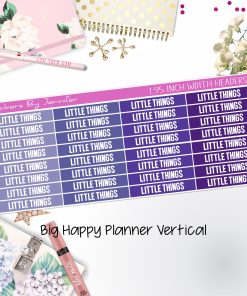 Little Things Headers 1.95 inch Width 451 for Big Happy Planner Vertical Planner Stickers
