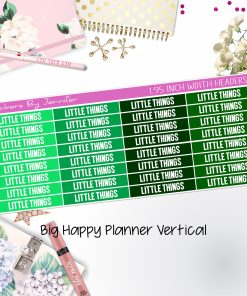 Little Things Headers 1.95 inch Width 458 for Big Happy Planner Vertical Planner Stickers