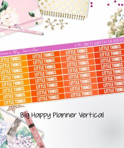 Little Things Headers 1.95 inch Width 462 for Big Happy Planner Vertical Planner Stickers