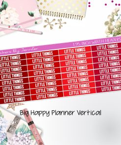 Little Things Headers 1.95 inch Width 464 for Big Happy Planner Vertical Planner Stickers