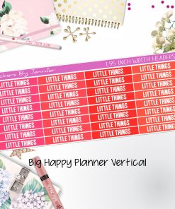 Little Things Headers 1.95 inch Width 471 for Big Happy Planner Vertical Planner Stickers