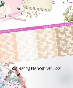 Little Things Headers 1.95 inch Width 473 for Big Happy Planner Vertical Planner Stickers