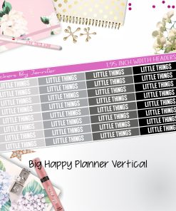 Little Things Headers 1.95 inch Width 475 for Big Happy Planner Vertical Planner Stickers
