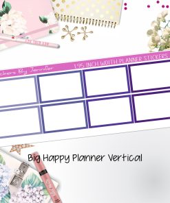 Rectangle 1.95 inch Width Half Boxes 426 for Big Happy Planner Vertical Planner Stickers