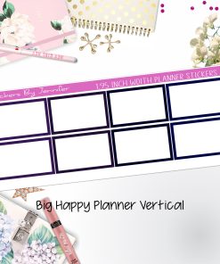Rectangle 1.95 inch Width Half Boxes 427 for Big Happy Planner Vertical Planner Stickers