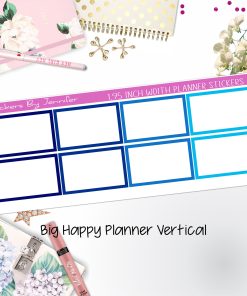 Rectangle 1.95 inch Width Half Boxes 428 for Big Happy Planner Vertical Planner Stickers