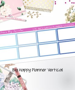 Rectangle 1.95 inch Width Half Boxes 429 for Big Happy Planner Vertical Planner Stickers