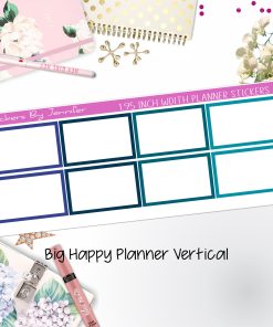 Rectangle 1.95 inch Width Half Boxes 430 for Big Happy Planner Vertical Planner Stickers