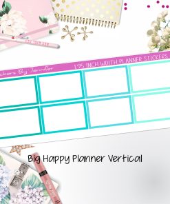 Rectangle 1.95 inch Width Half Boxes 431 for Big Happy Planner Vertical Planner Stickers