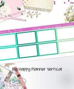 Rectangle 1.95 inch Width Half Boxes 432 for Big Happy Planner Vertical Planner Stickers