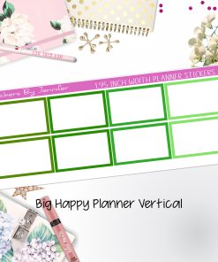 Rectangle 1.95 inch Width Half Boxes 434 for Big Happy Planner Vertical Planner Stickers