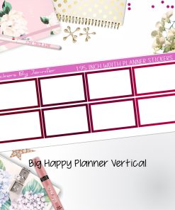 Rectangle 1.95 inch Width Half Boxes 440 for Big Happy Planner Vertical Planner Stickers