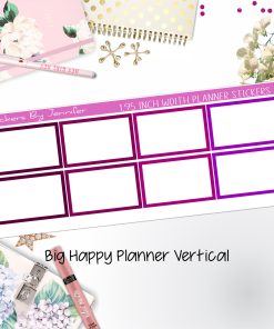 Rectangle 1.95 inch Width Half Boxes 441 for Big Happy Planner Vertical Planner Stickers
