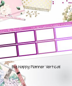 Rectangle 1.95 inch Width Half Boxes 443 for Big Happy Planner Vertical Planner Stickers