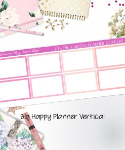 Rectangle 1.95 inch Width Half Boxes 445 for Big Happy Planner Vertical Planner Stickers