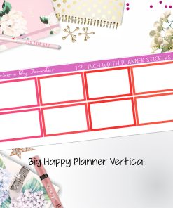 Rectangle 1.95 inch Width Half Boxes 446 for Big Happy Planner Vertical Planner Stickers