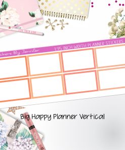 Rectangle 1.95 inch Width Half Boxes 447 for Big Happy Planner Vertical Planner Stickers