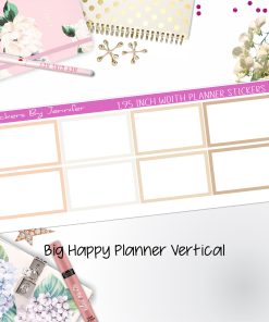 Rectangle 1.95 inch Width Half Boxes 448 for Big Happy Planner Vertical Planner Stickers