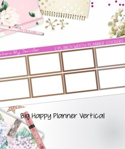 Rectangle 1.95 inch Width Half Boxes 449 for Big Happy Planner Vertical Planner Stickers