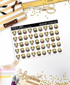 Spanish Character Girl Mini DD044, Planner Stickers, Bullet Journal, Functional Planner Stickers, Stationary Stickers