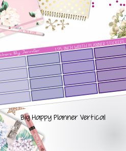 Tinted Rectangle 1.95 inch Width Quarter Boxes 401 for Big Happy Planner Vertical Planner Stickers