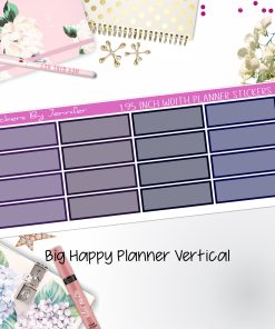 Tinted Rectangle 1.95 inch Width Quarter Boxes 402 for Big Happy Planner Vertical Planner Stickers