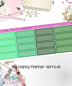 Tinted Rectangle 1.95 inch Width Quarter Boxes 408 for Big Happy Planner Vertical Planner Stickers
