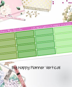 Tinted Rectangle 1.95 inch Width Quarter Boxes 409 for Big Happy Planner Vertical Planner Stickers