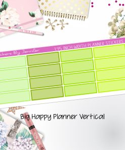 Tinted Rectangle 1.95 inch Width Quarter Boxes 410 for Big Happy Planner Vertical Planner Stickers