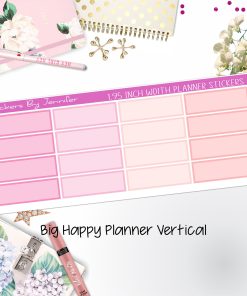 Tinted Rectangle 1.95 inch Width Quarter Boxes 420 for Big Happy Planner Vertical Planner Stickers
