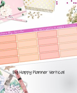 Tinted Rectangle 1.95 inch Width Quarter Boxes 422 for Big Happy Planner Vertical Planner Stickers