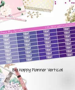 Today Headers 1.95 inch Width 476 for Big Happy Planner Vertical Planner Stickers