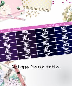 Today Headers 1.95 inch Width 477 for Big Happy Planner Vertical Planner Stickers