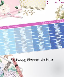 Today Headers 1.95 inch Width 479 for Big Happy Planner Vertical Planner Stickers