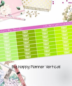 Today Headers 1.95 inch Width 485 for Big Happy Planner Vertical Planner Stickers