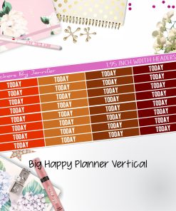 Today Headers 1.95 inch Width 488 for Big Happy Planner Vertical Planner Stickers