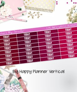 Today Headers 1.95 inch Width 490 for Big Happy Planner Vertical Planner Stickers