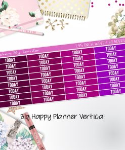 Today Headers 1.95 inch Width 491 for Big Happy Planner Vertical Planner Stickers