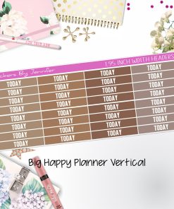 Today Headers 1.95 inch Width 499 for Big Happy Planner Vertical Planner Stickers