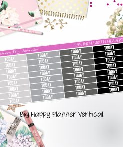 Today Headers 1.95 inch Width 500 for Big Happy Planner Vertical Planner Stickers