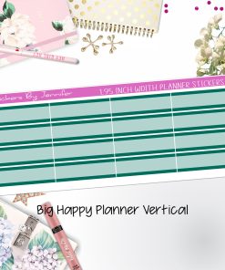 Two-Tone Labels 1.95 inch Width Quarter Boxes 621 for Big Happy Planner Vertical Planner Stickers