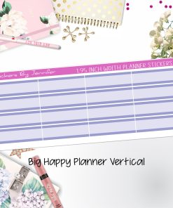 Two-Tone Labels 1.95 inch Width Quarter Boxes 643 for Big Happy Planner Vertical Planner Stickers