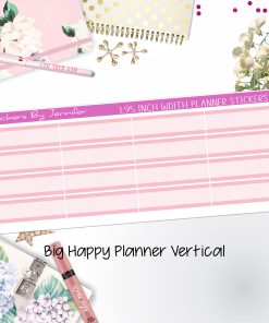 Two-Tone Labels 1.95 inch Width Quarter Boxes 667 for Big Happy Planner Vertical Planner Stickers