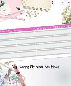 Two-Tone Labels 1.95 inch Width Quarter Boxes 697 for Big Happy Planner Vertical Planner Stickers