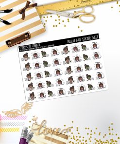 Work Frustration Character Girl Mini DD032, Planner Stickers, Bullet Journal, Functional Planner Stickers, Stationary Stickers