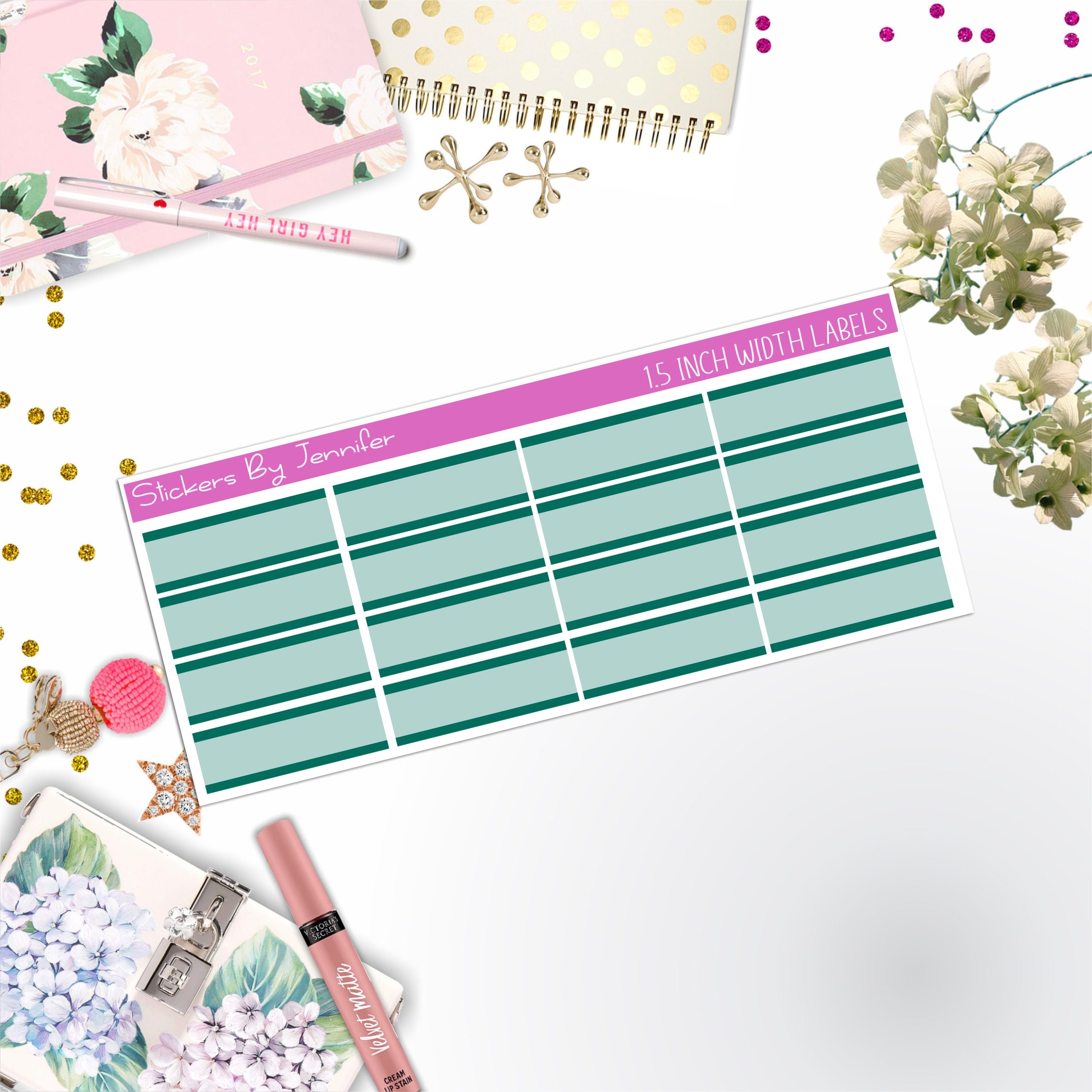 Two-Toned Labels 021 Quarter Boxes Planner Stickers, Journal Stickers, Functional Planner Stickers, Stationary Stickers