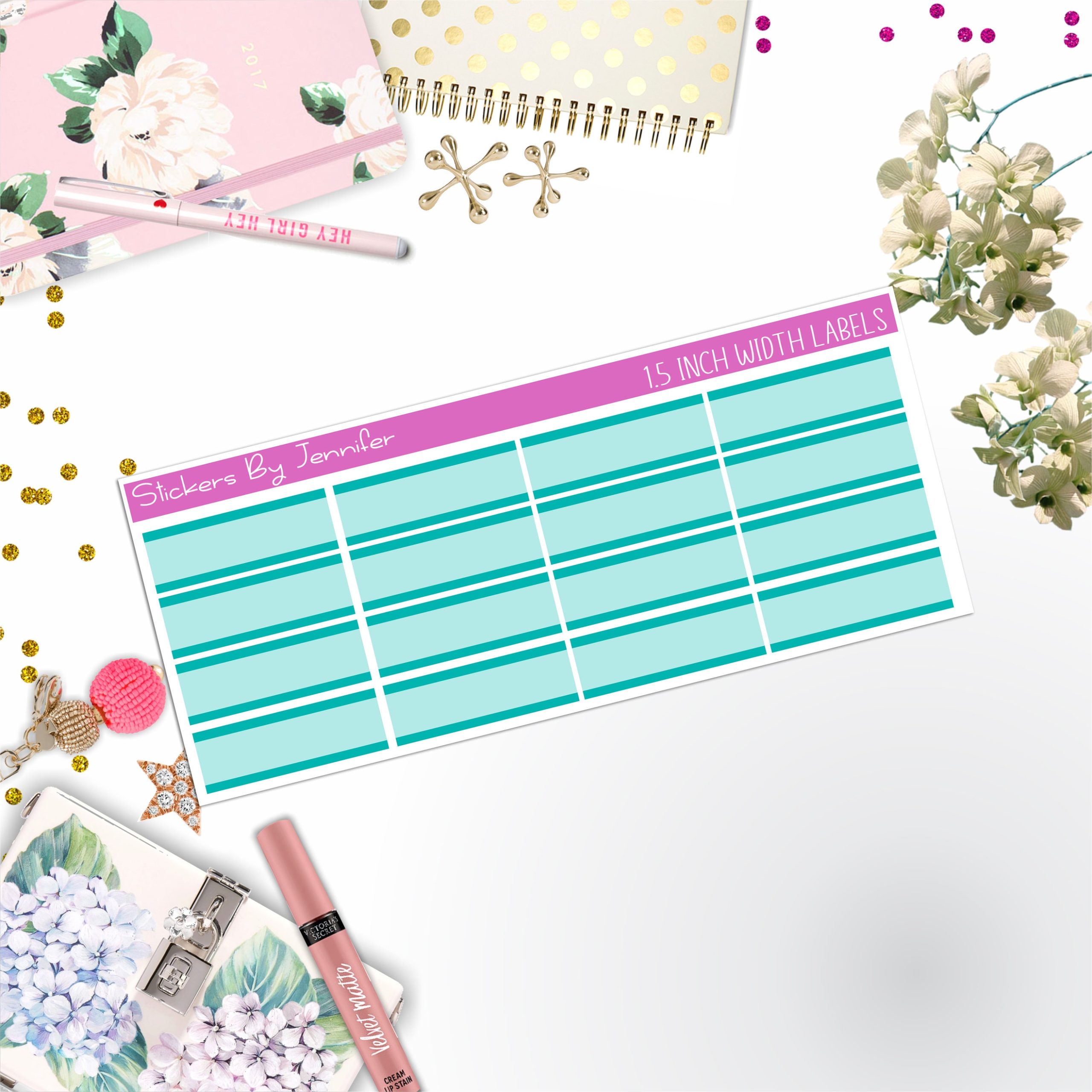 Two-Toned Labels 027 Quarter Boxes Planner Stickers, Journal Stickers, Functional Planner Stickers, Stationary Stickers