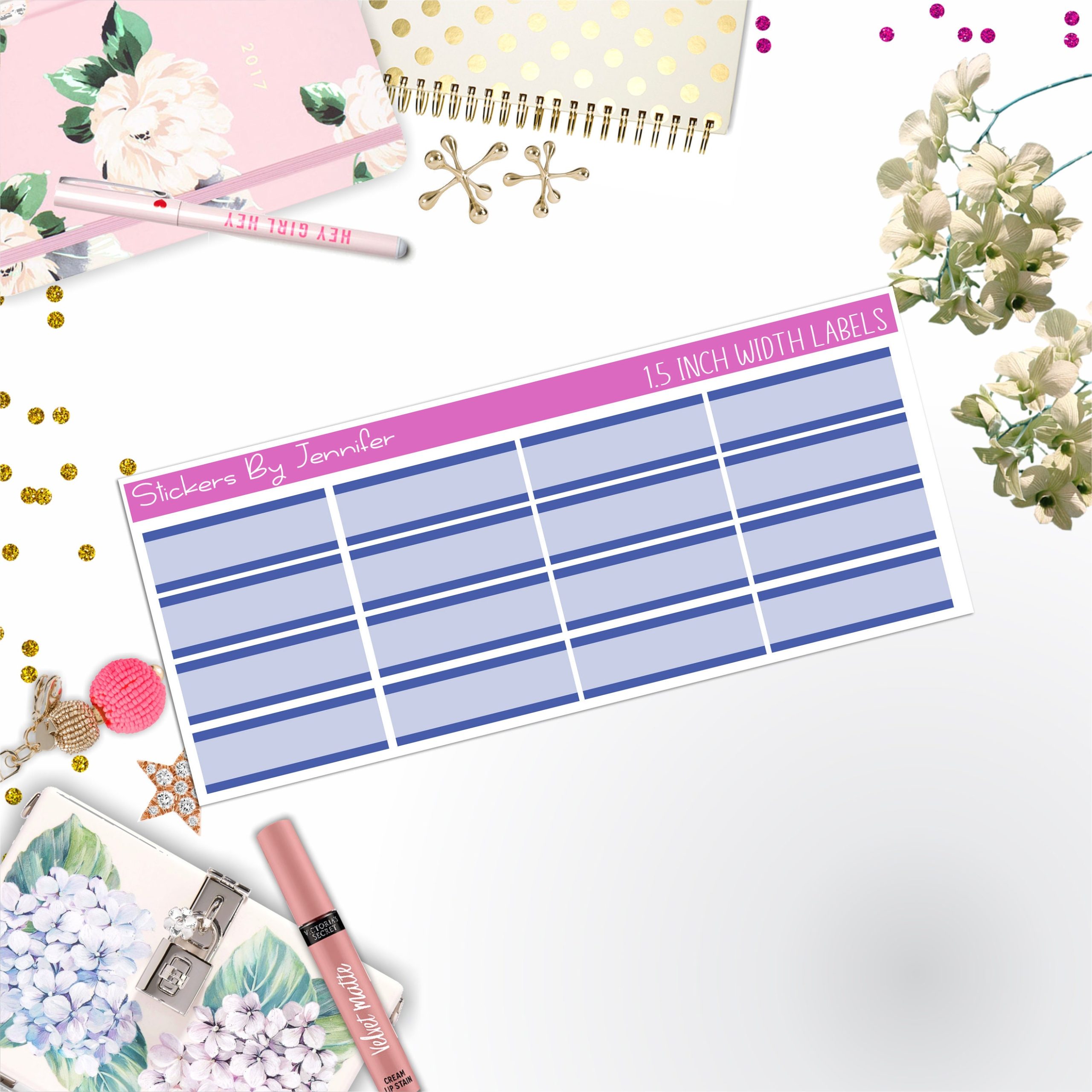 Two-Toned Labels 041 Quarter Boxes Planner Stickers, Journal Stickers, Functional Planner Stickers, Stationary Stickers